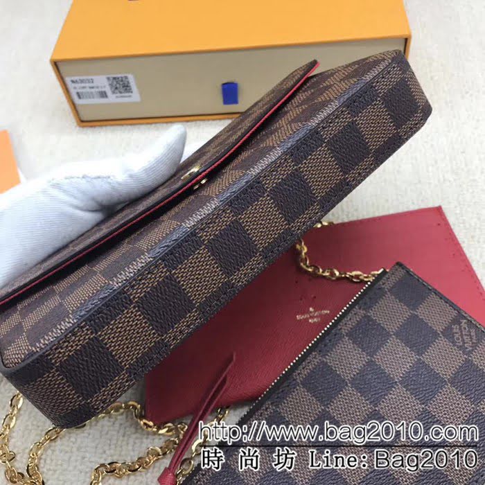 路易威登LV頂級原單 M63032啡格三合一獨家實拍 PochetteFelicie手袋 可以用作手包 女士錢包 ZY1069